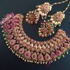 Gold Plated - Deep Antique and Real Stone Necklace