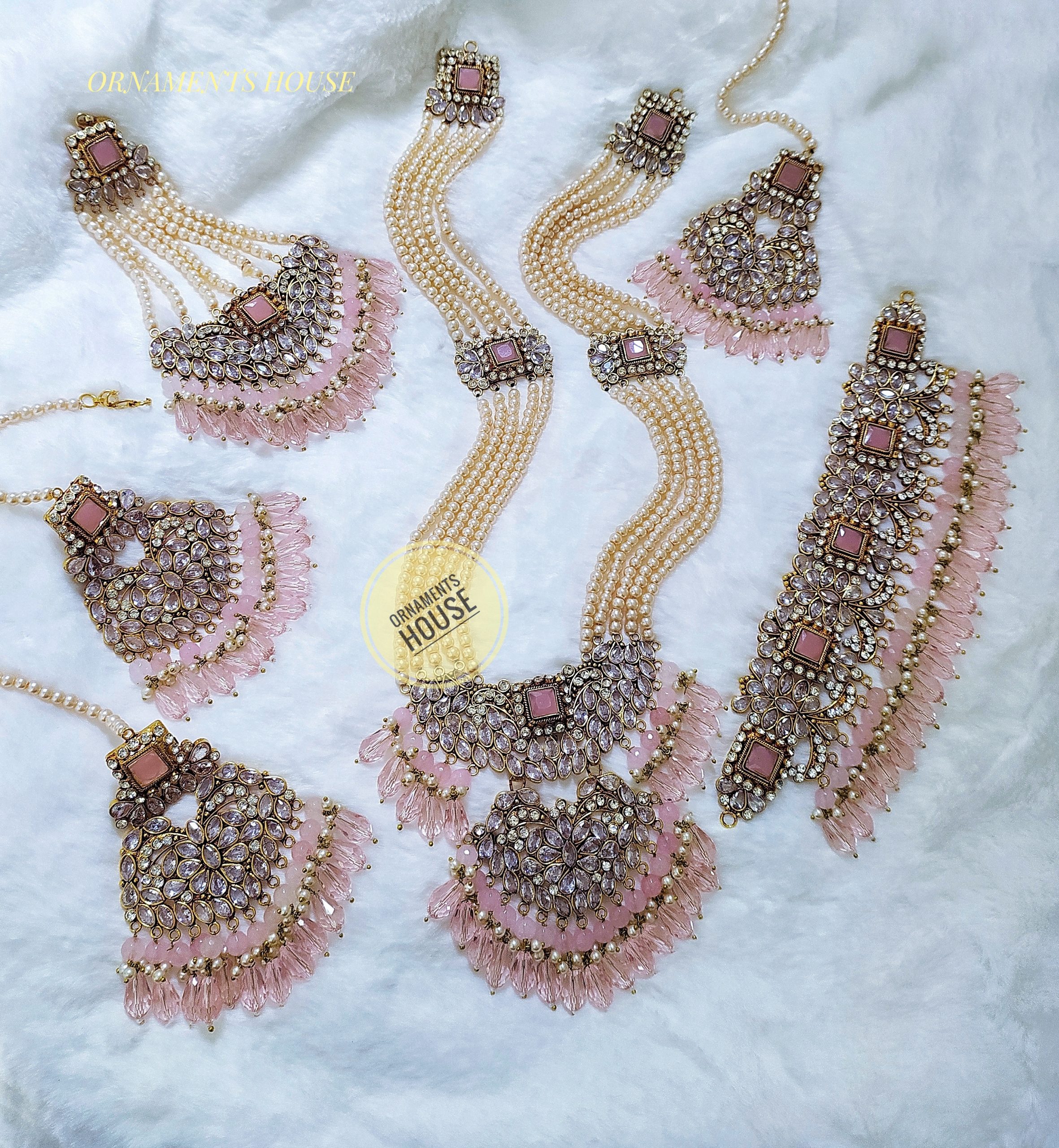 Bridal Jewellery – Full of Pink Stone – Pretty Heart