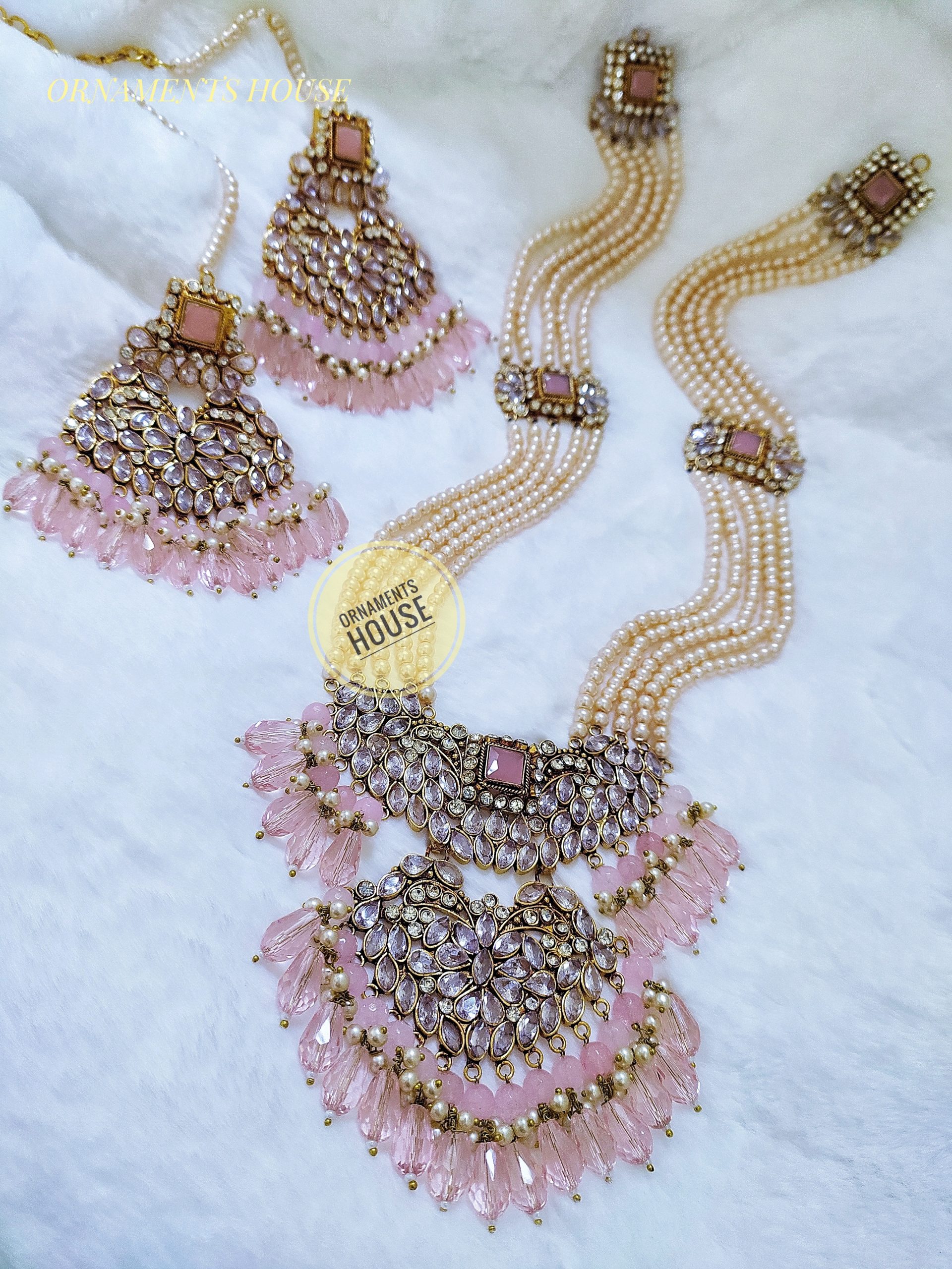 Bridal Jewellery - Full of Pink Stone - Pretty Heart - Image 2