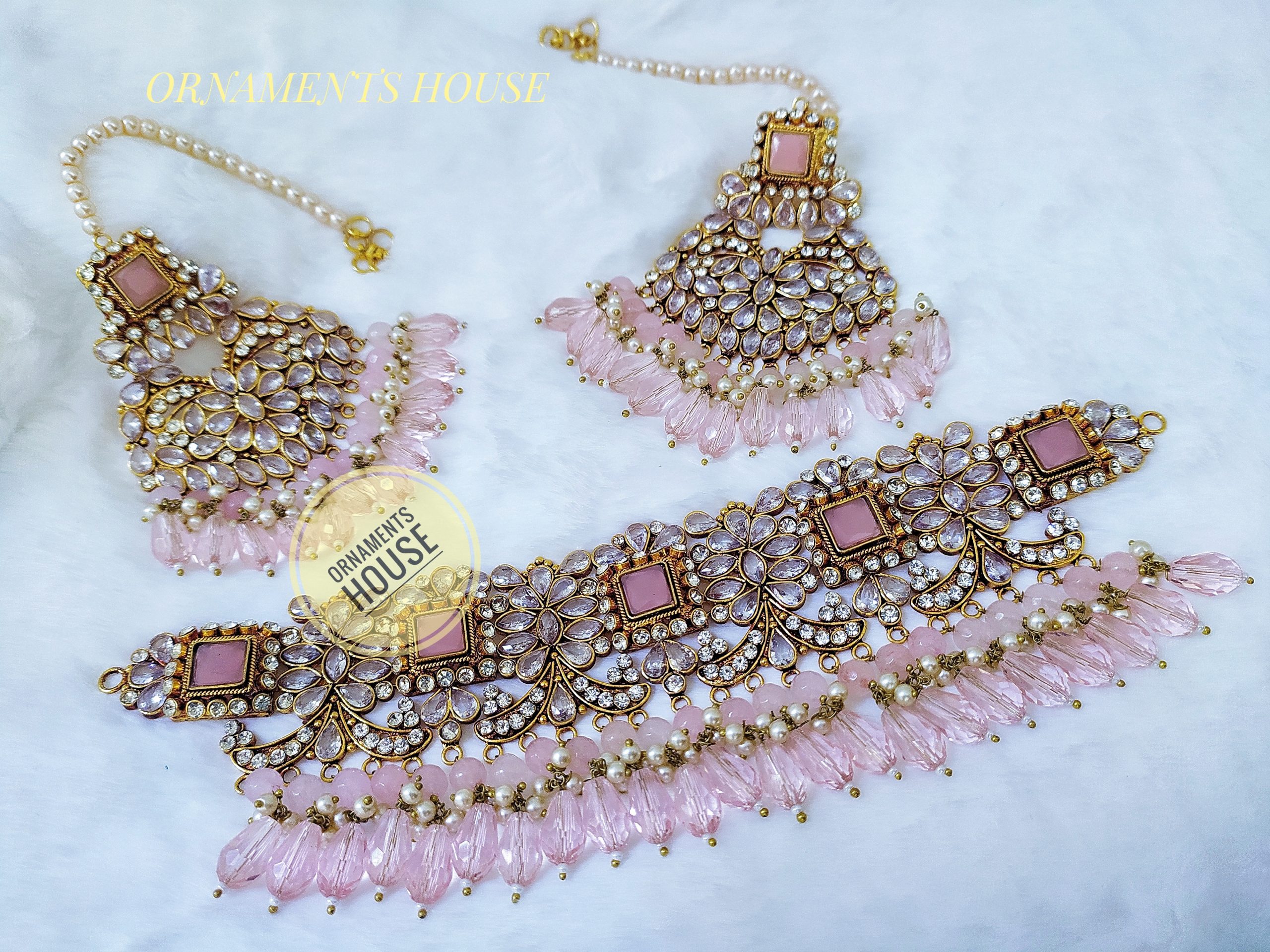 Bridal Jewellery - Full of Pink Stone - Pretty Heart - Image 3