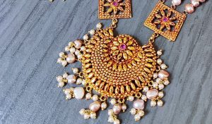 Real Pearl - Gold Plated Pinkesh Long Necklace