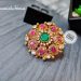 Real Magenta Stone Gold Plated Finger Ring