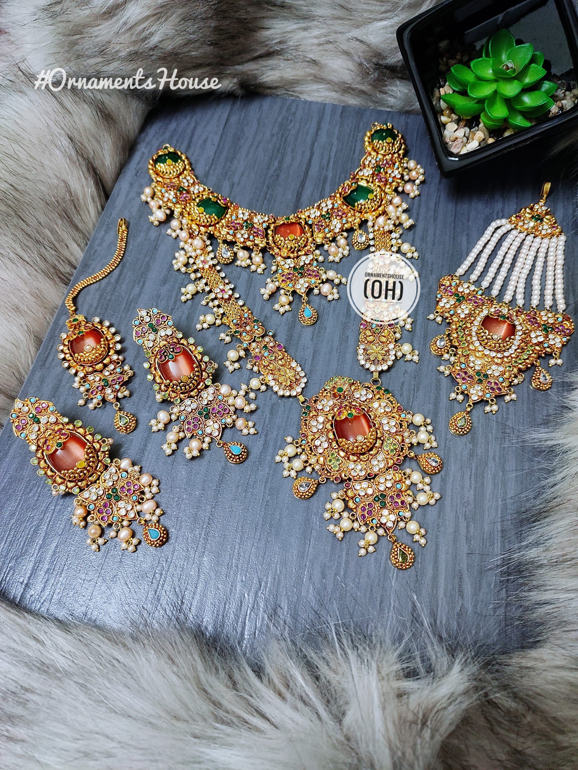 Bridal Jewellery - Gold Plated with Real Pearl