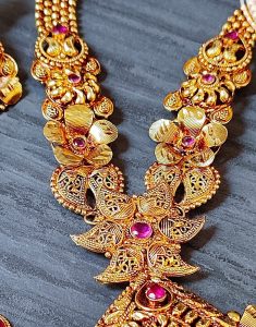Gold Plated - Long Necklace with Real Stone